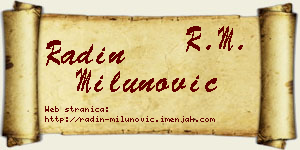 Radin Milunović vizit kartica